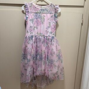 Zhenzi Pastel Pink Floral Kids Dress